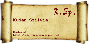 Kudar Szilvia névjegykártya