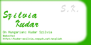 szilvia kudar business card